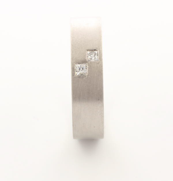 Patterned Designer White Gold Wedding Ring - Querido